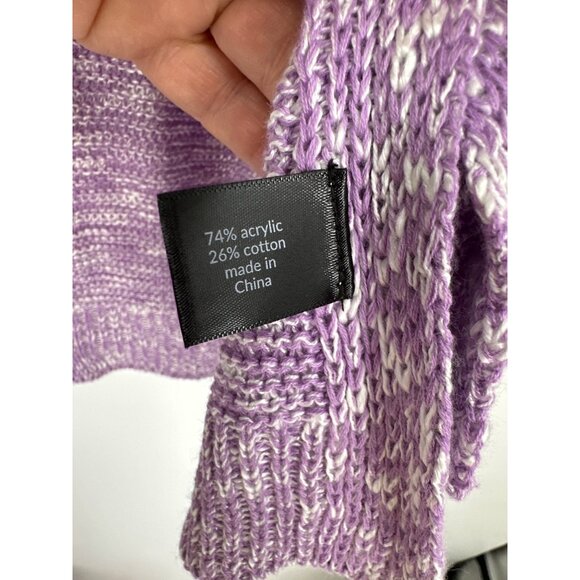 Lane Bryant Purple & White Open Front Cardigan With Button Detail Size 22/24 - Picture 6 of 9